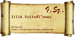 Illik Szilvánusz névjegykártya
